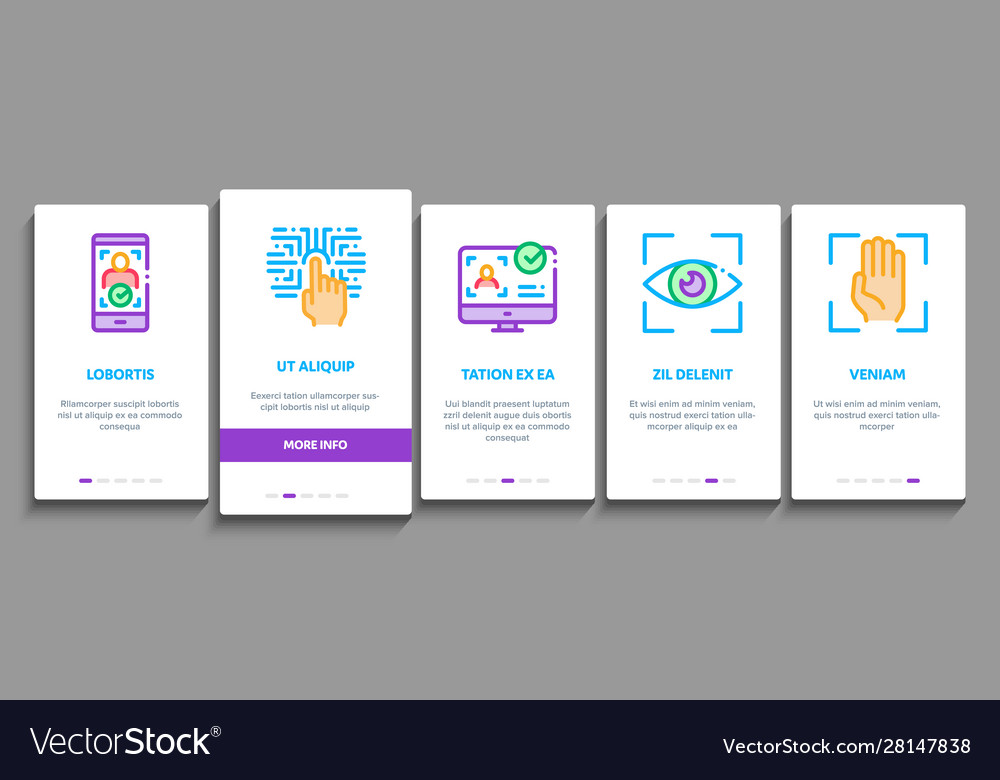 Recognition onboarding elements icons set