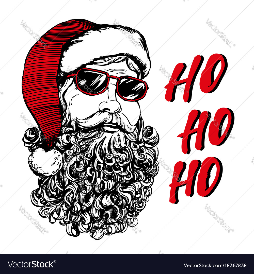 Santa claus christmas symbol hand drawn Royalty Free Vector