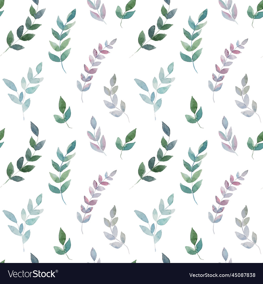 Seamless pattern with branches and leaves