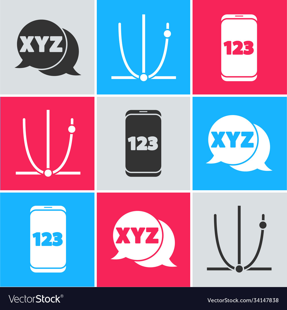 Set xyz coordinate system graph schedule chart vector image Set xyz coordinate system graph schedule chart