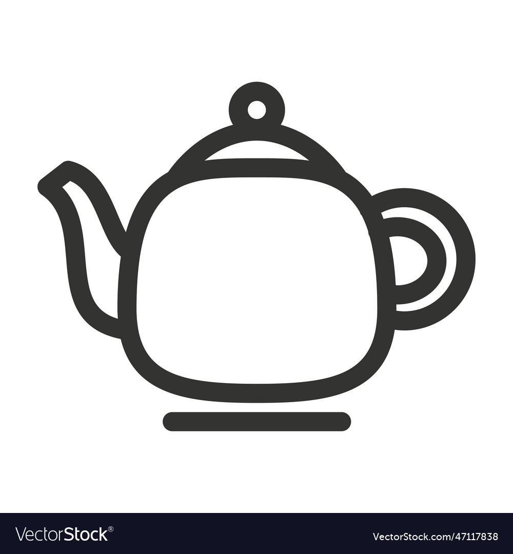 Teapot line icon hot drinks chinese tea pot Vector Image