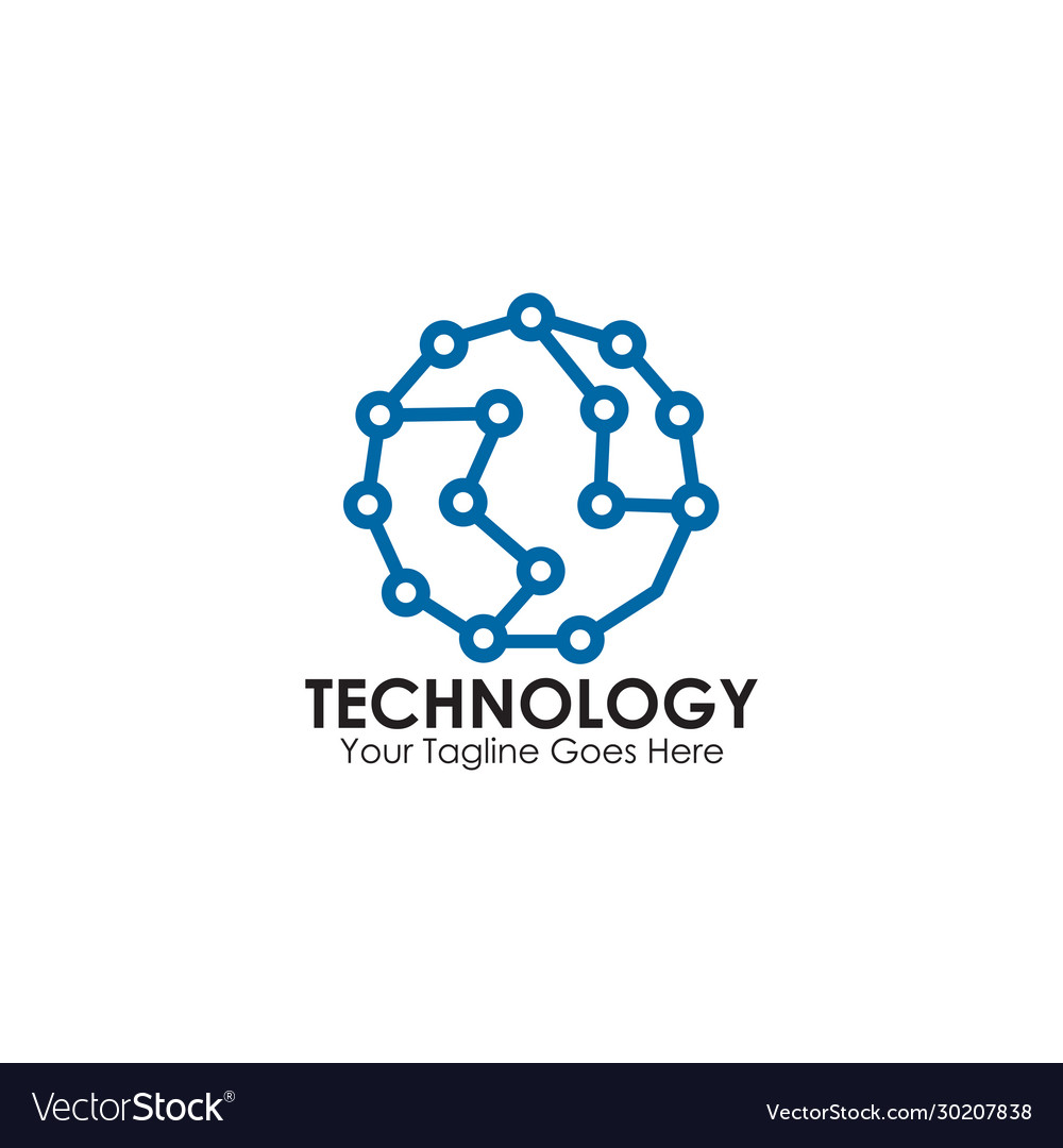 Technology logo design with using circuit element