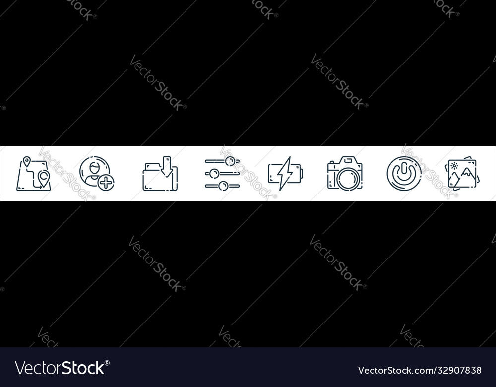 User interface line icons linear set quality