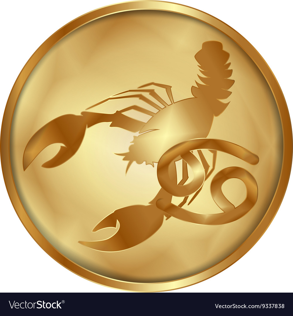 Zodiac cancer gold medallion drive