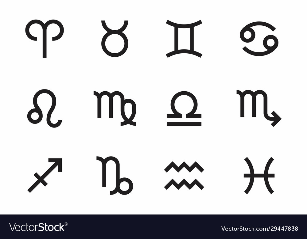 Zodiac signs set Royalty Free Vector Image - VectorStock