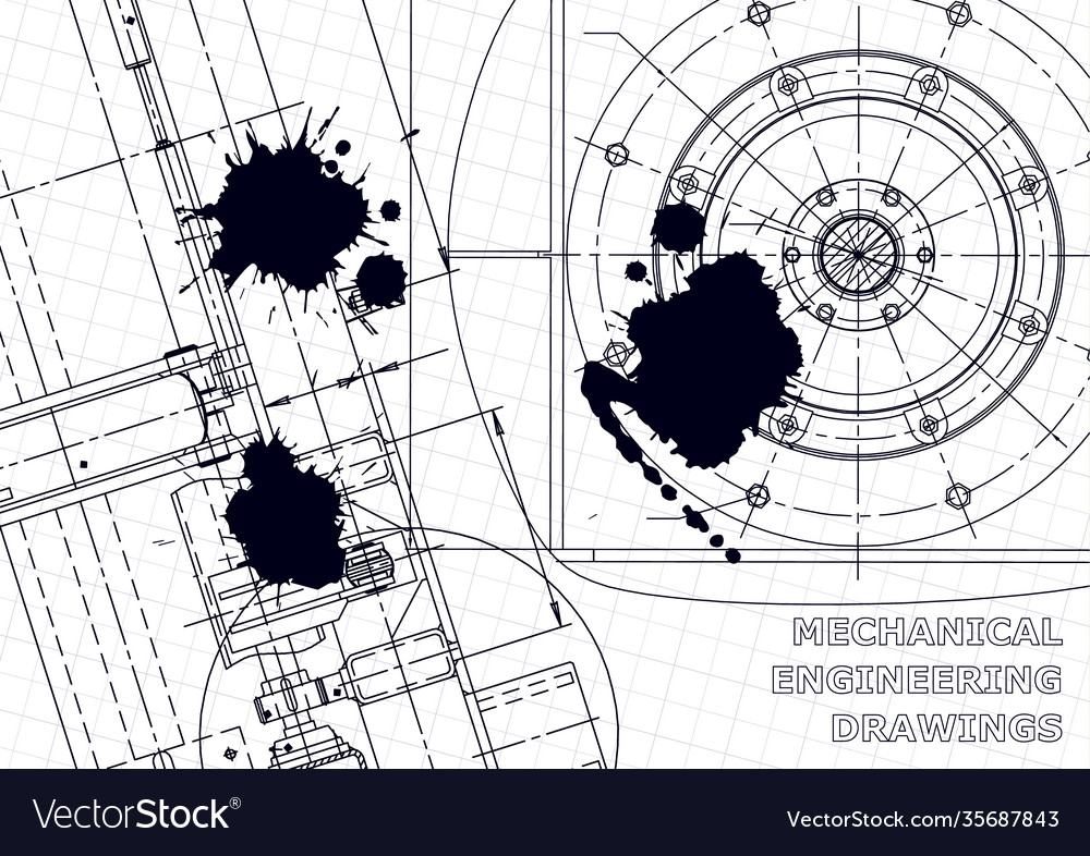 Banner engineering drawings mechanical instrument Vector Image