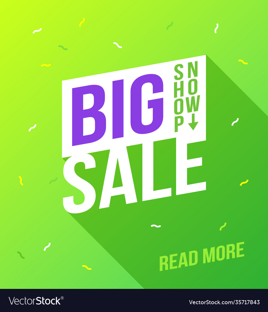 Big sale banner and discounts flat design