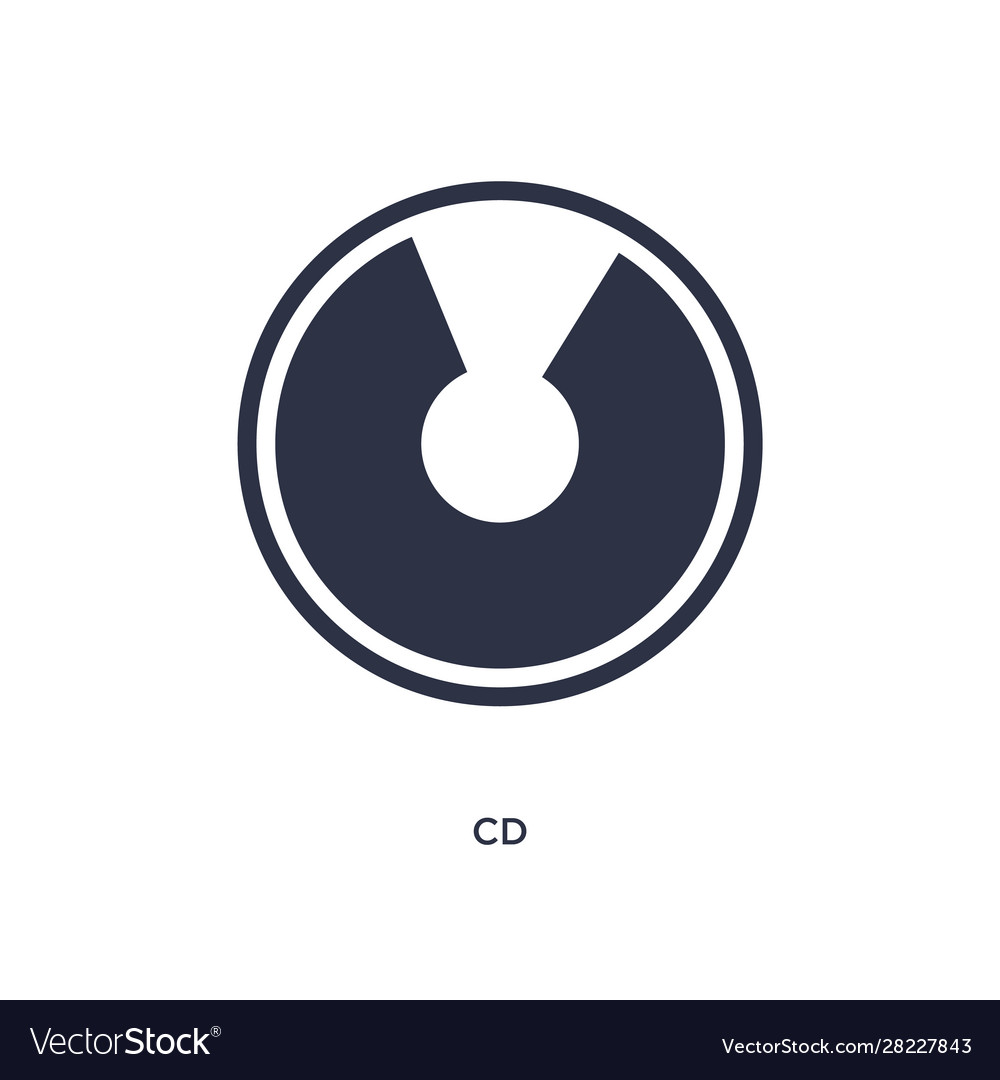 Cd icon on white background simple element from vector image Cd icon on white background simple element from