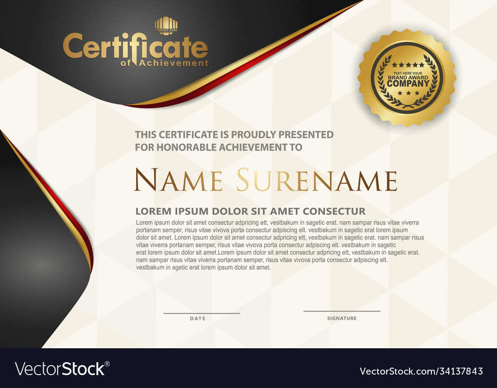 Certificate template with luxury and elegant Vector Image