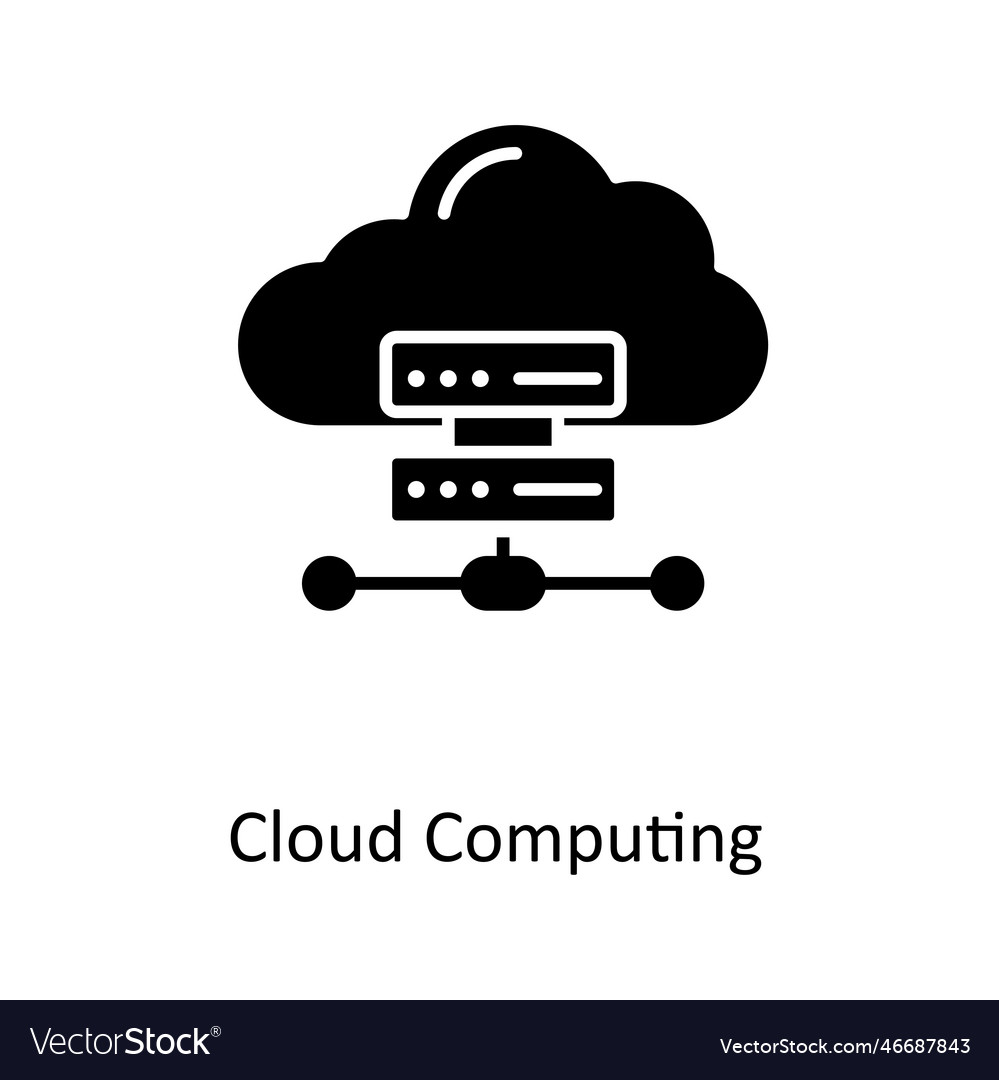 Cloud computing solid icons simple stock