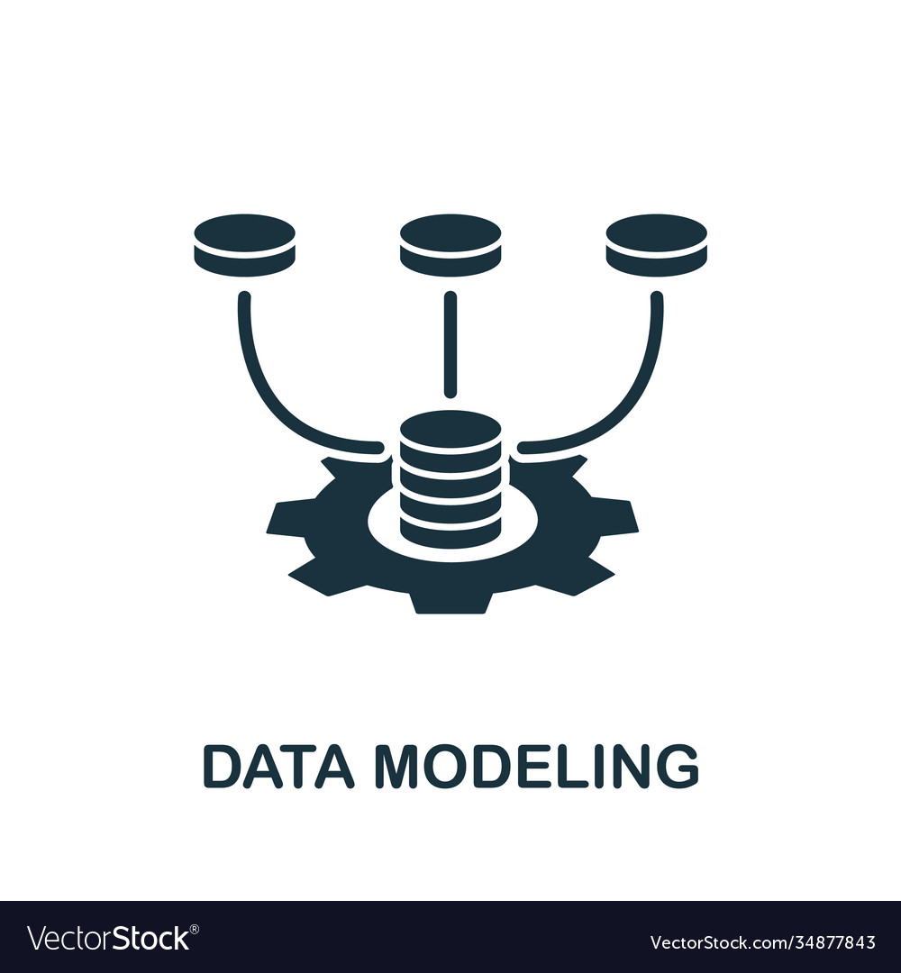 Data modeling icon simple element from website Vector Image