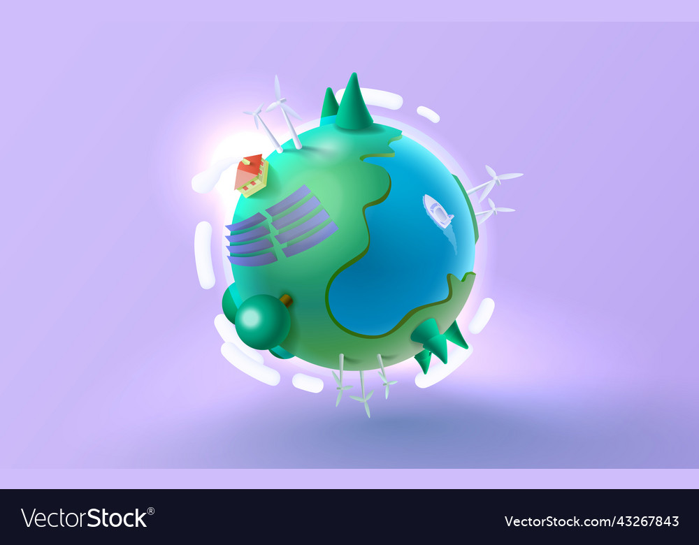 Öko-Energie Planeten Erde Öko-Strom vector image Öko-Energie Planeten Erde Öko-Strom