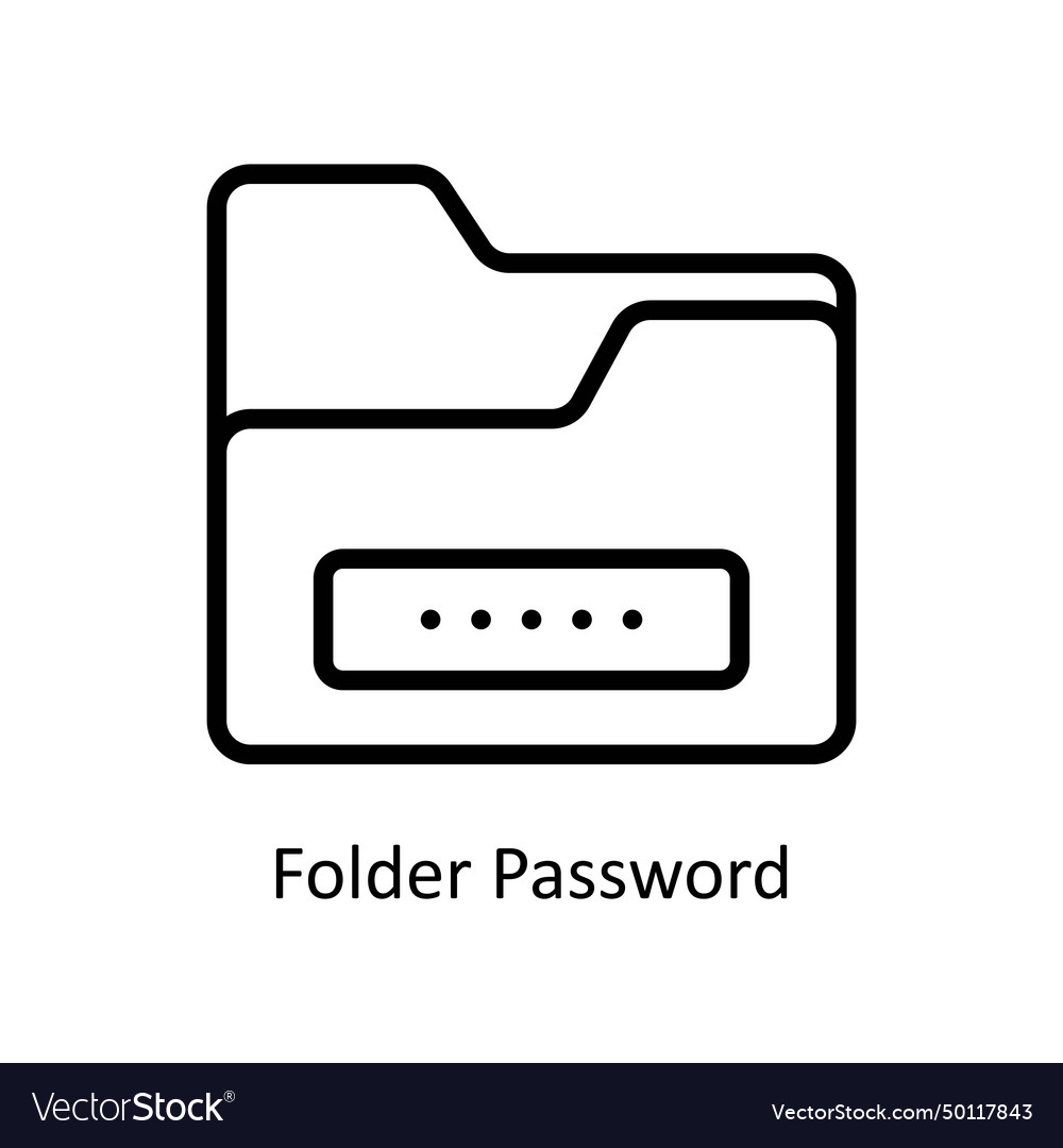 Folder password outline icon style