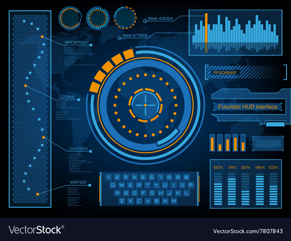 Futuristic Blue HUD Interface