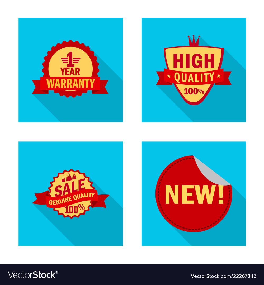 Isolated object of emblem and badge sign set