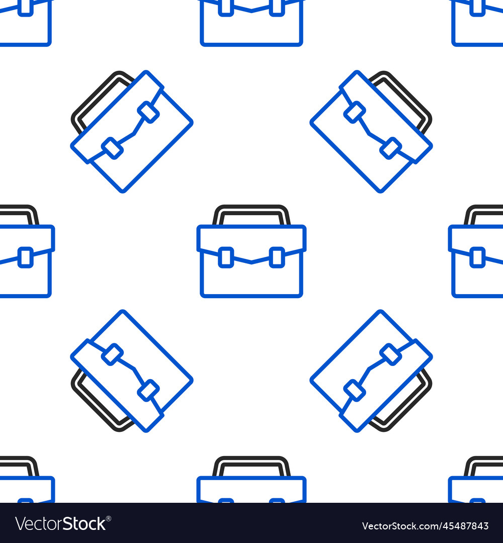 Line briefcase icon isolated seamless pattern vector image Line briefcase icon isolated seamless pattern