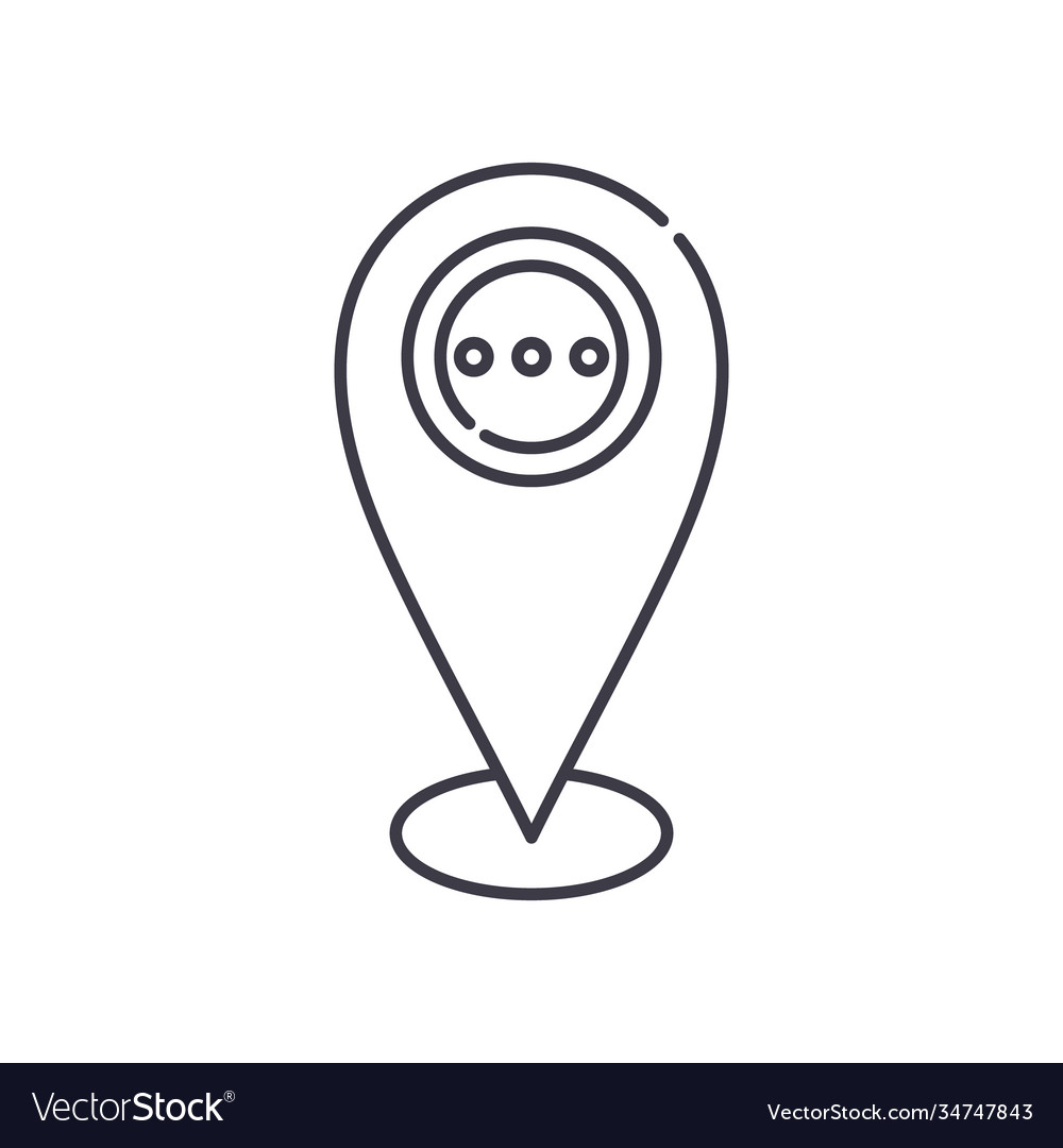 Map marker icon linear isolated vector image Map marker icon linear isolated