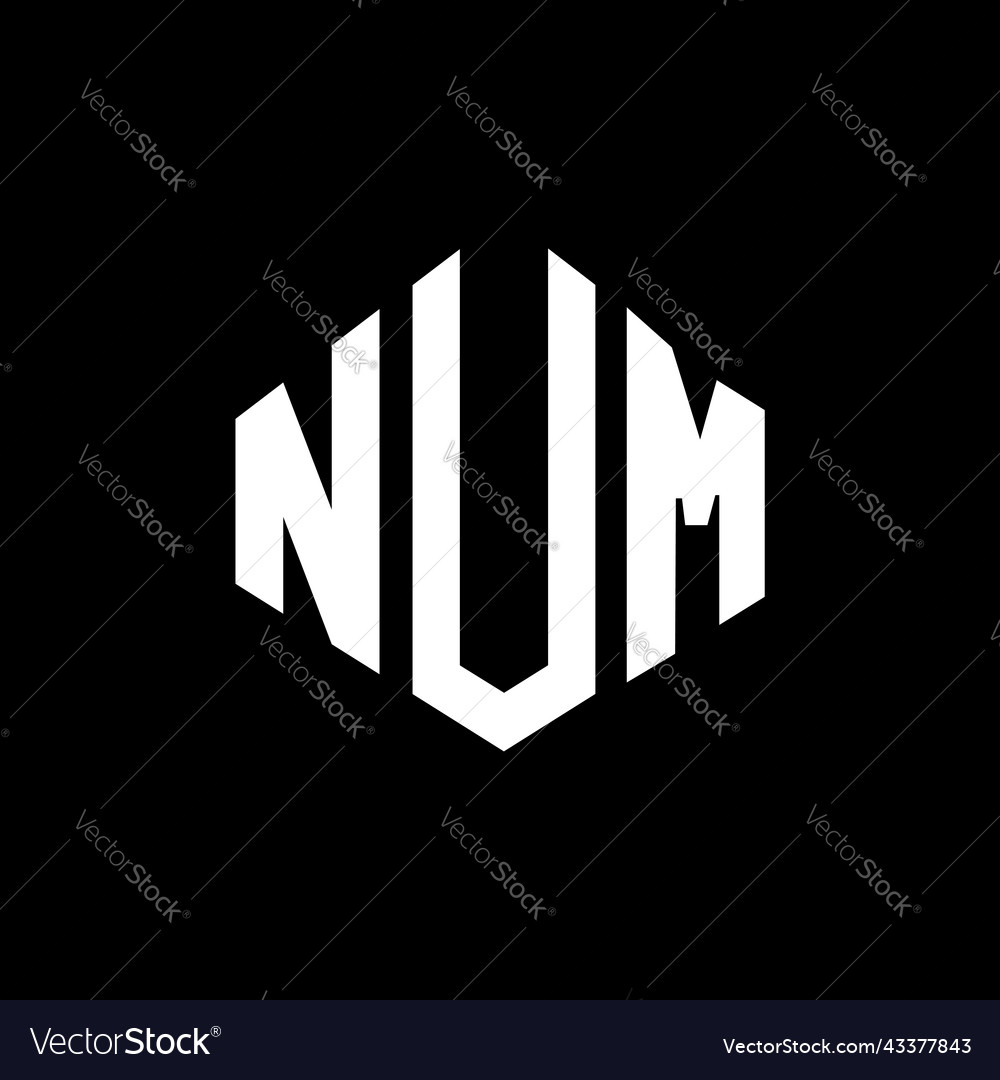 Num letter logo design with polygon shape