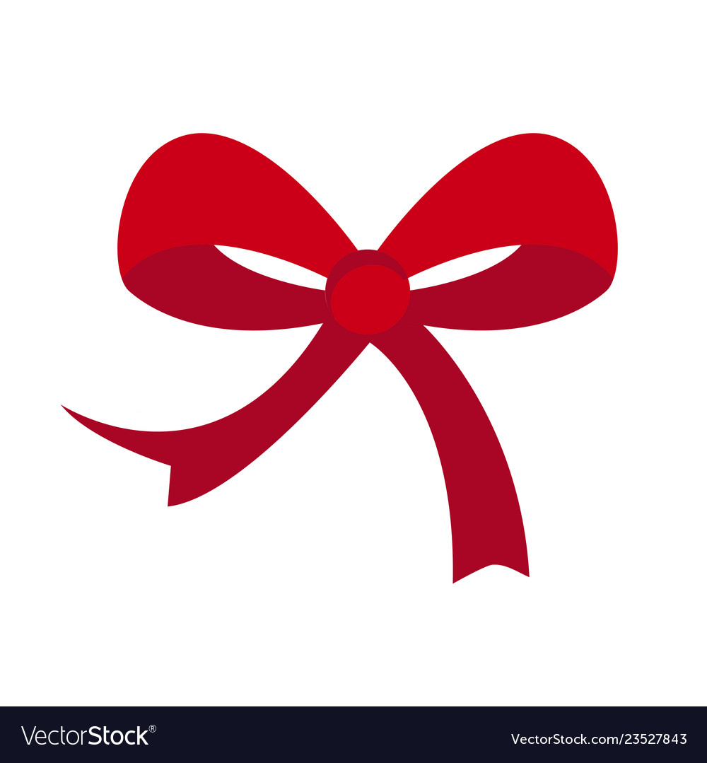 Red bow on white background for graphic and web Vector Image