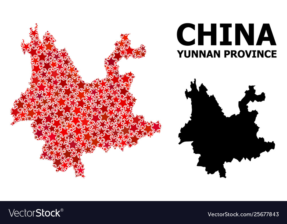 Red star pattern map yunnan province