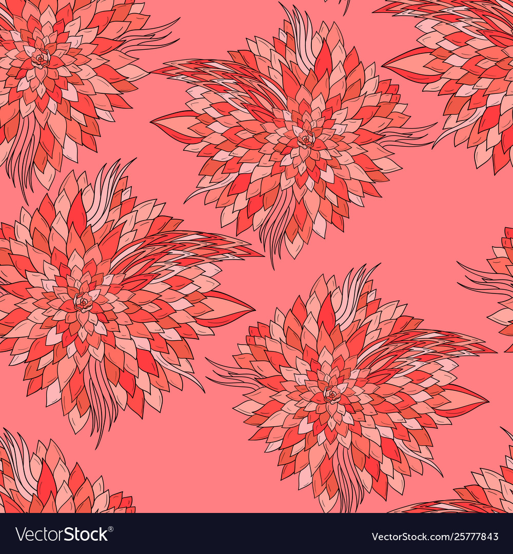 Seamless floral background with abstract patterns