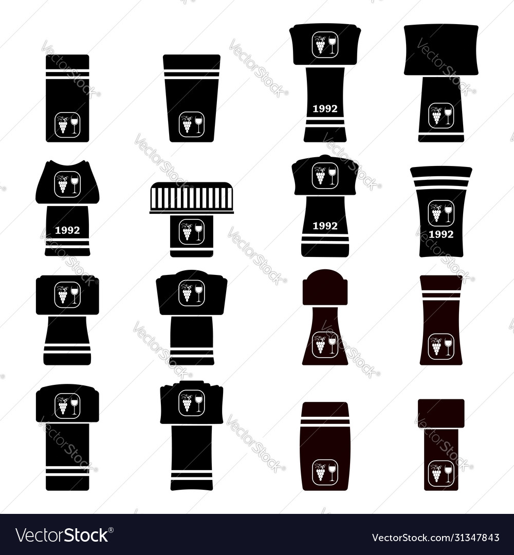 Set different wine and champagne traditional vector image Set different wine and champagne traditional