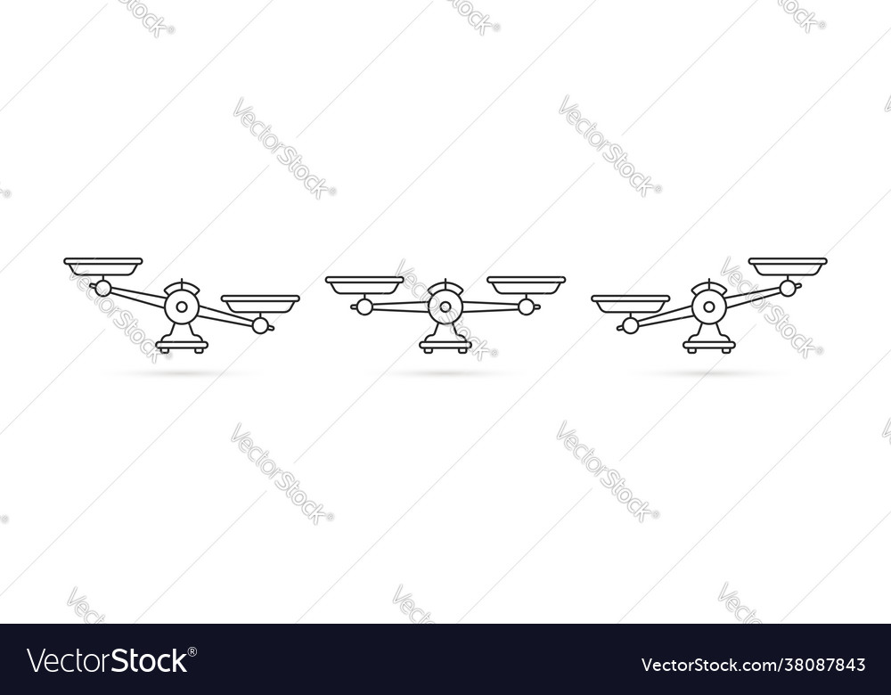 Thin line set scale like counterbalance