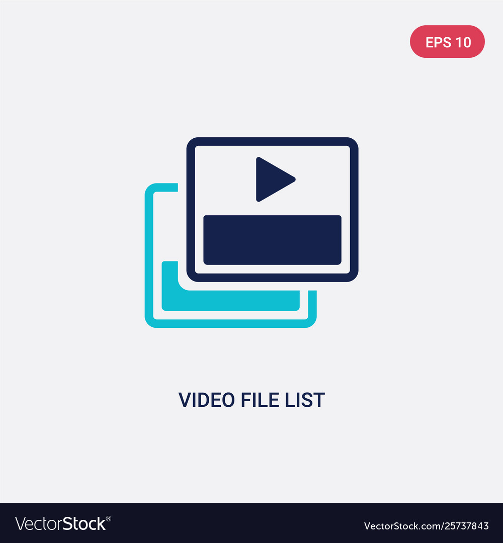 Two color video file list icon from electronic