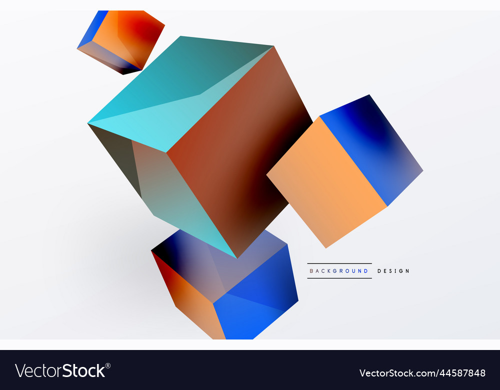 3d Cubes Abstract Background Composition Vector Image