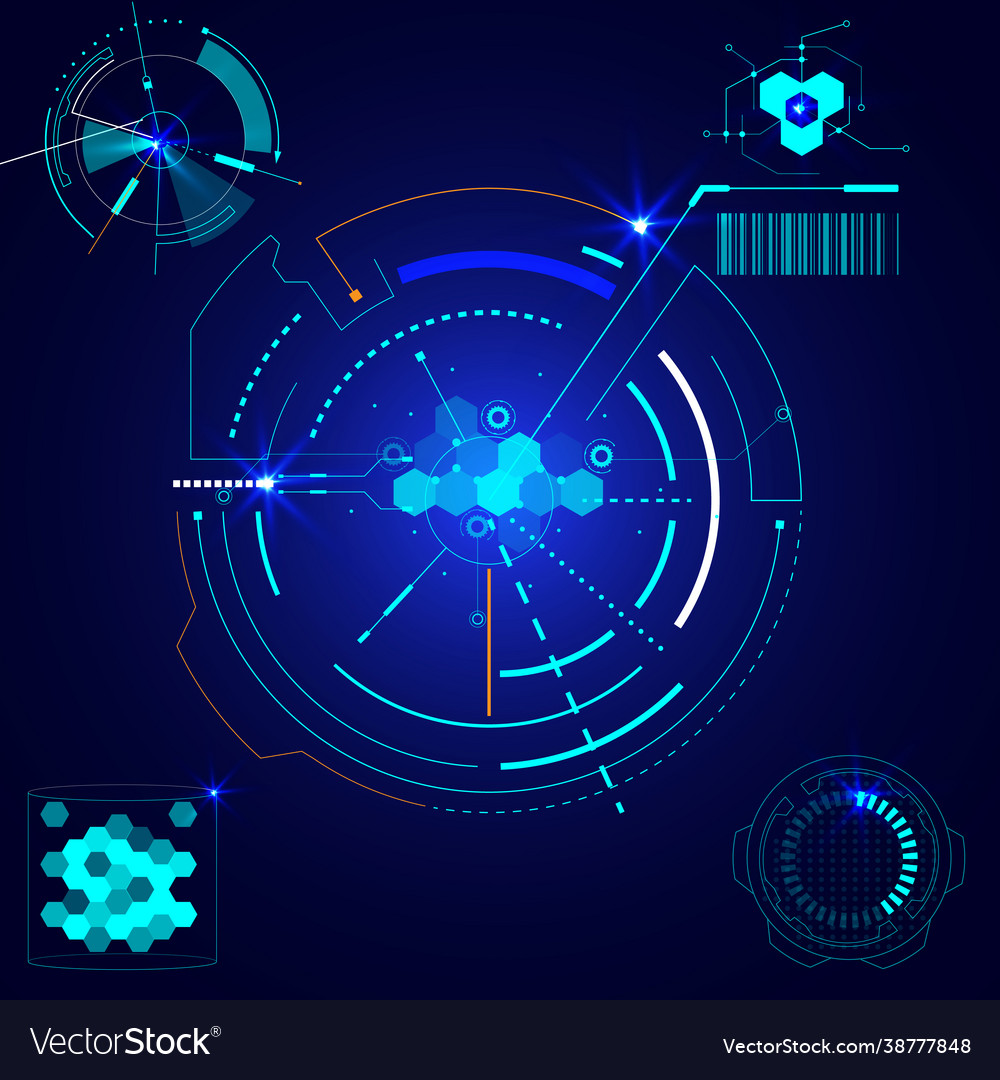 Abstract futuristic hud user interface background Vector Image Abstract futuristic hud user interface background