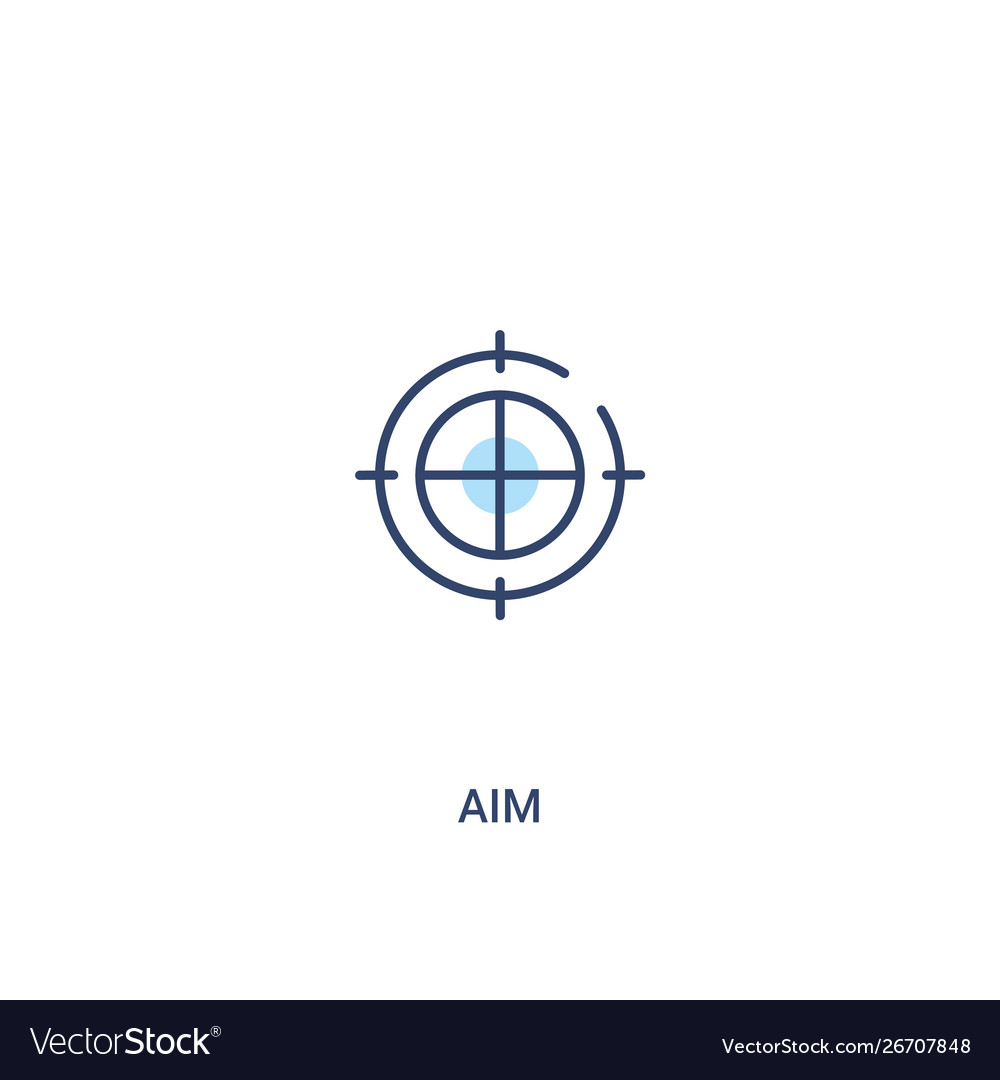 Aim concept 2 colored icon simple line element Vector Image Aim concept 2 colored icon simple line element