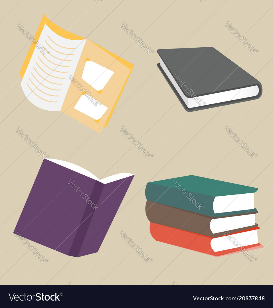 Books collection concepts in flat style