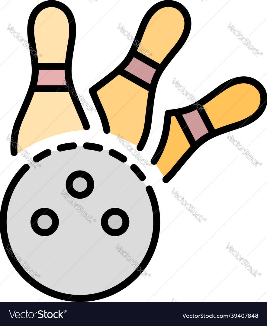 Bowling strike icon color outline Royalty Free Vector Image