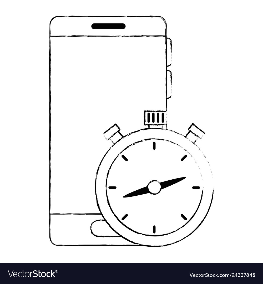 Chronometer timer with smartphone Vector Image Chronometer timer with smartphone