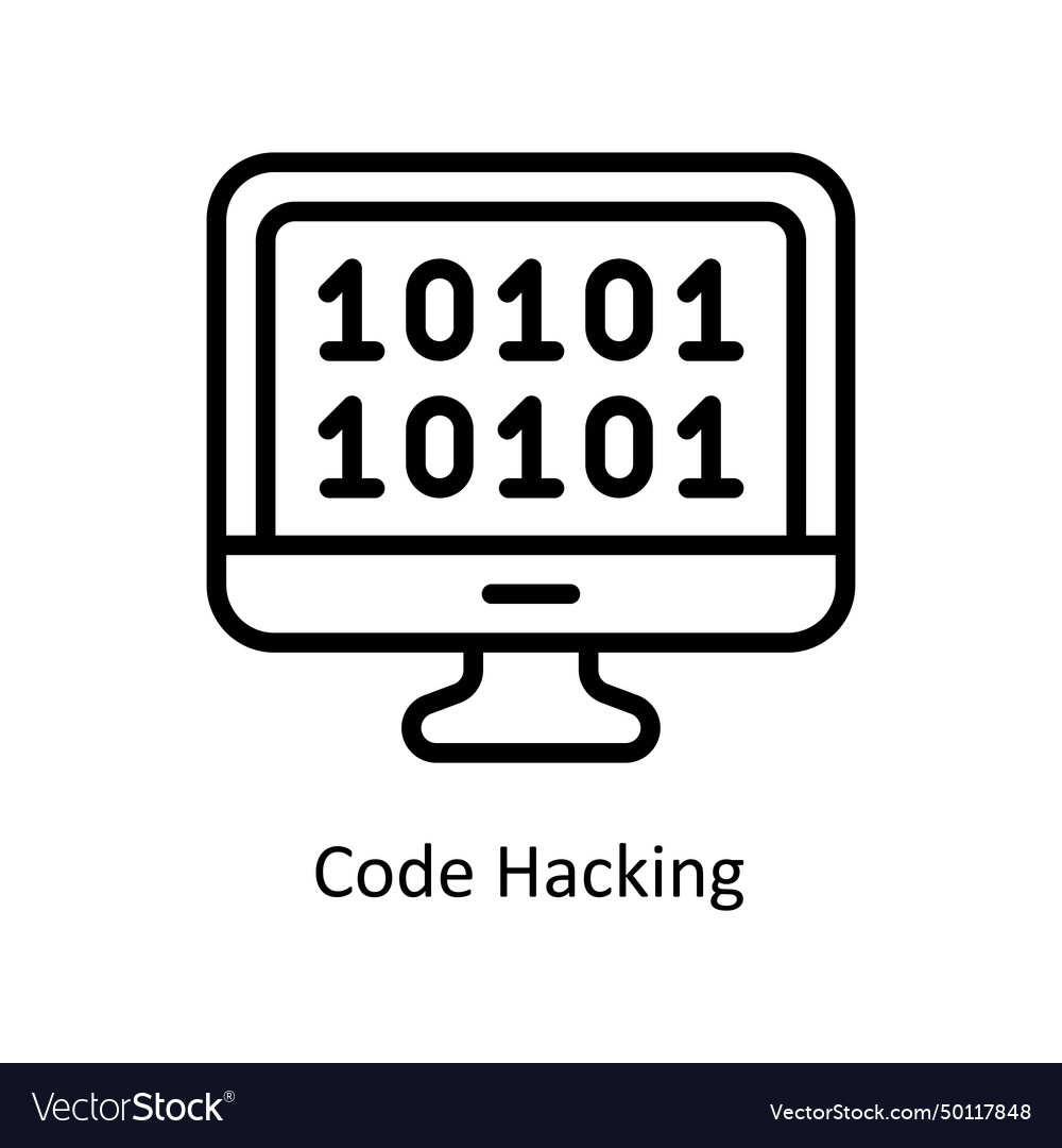 Code hacking outline icon style