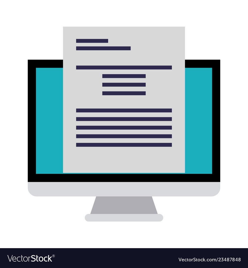 Computer screen with document