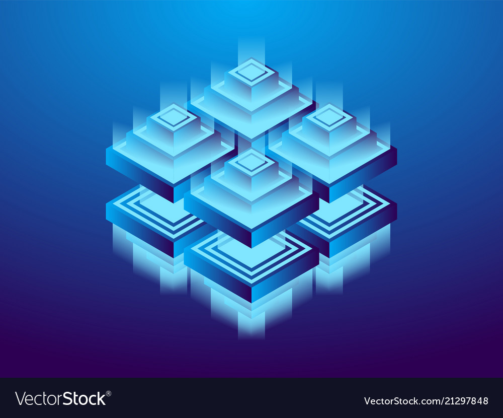 Cryptocurrency and blockchain vector image Cryptocurrency and blockchain