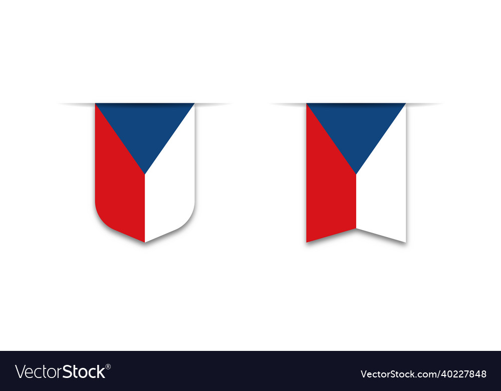Czech flag label icon checkbox sign flags vector image Czech flag label icon checkbox sign flags