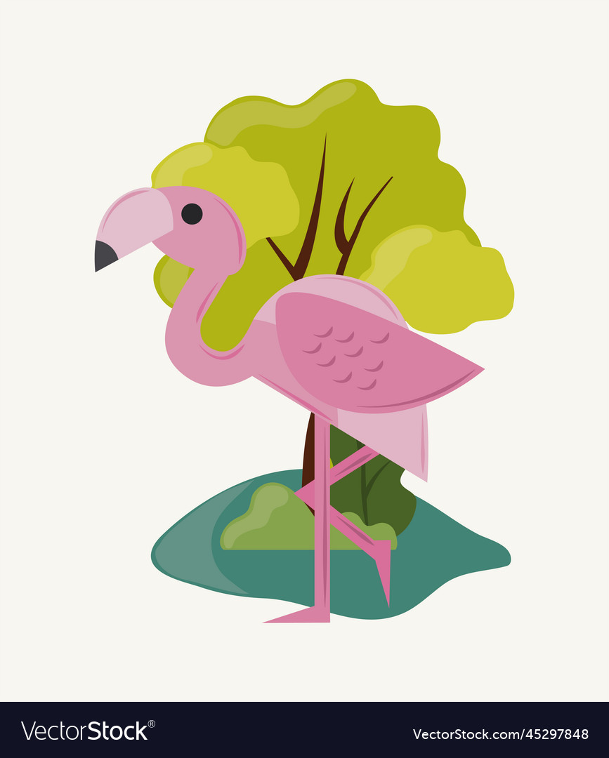 Flamingo and tree