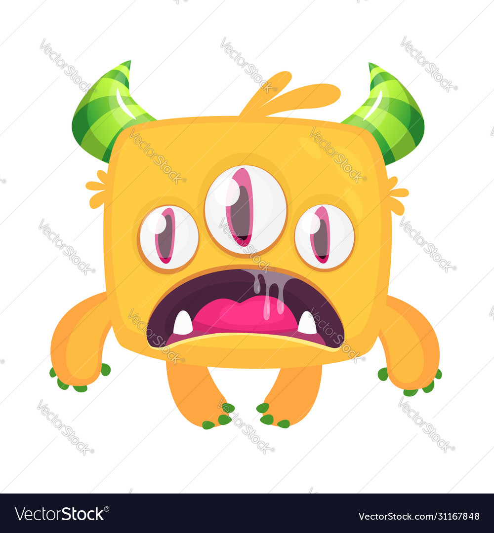 Funny cartoon monster halloween Royalty Free Vector Image