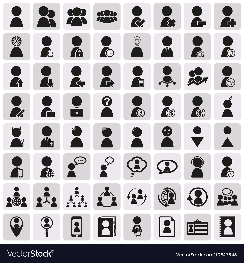 Human resources and management icons set