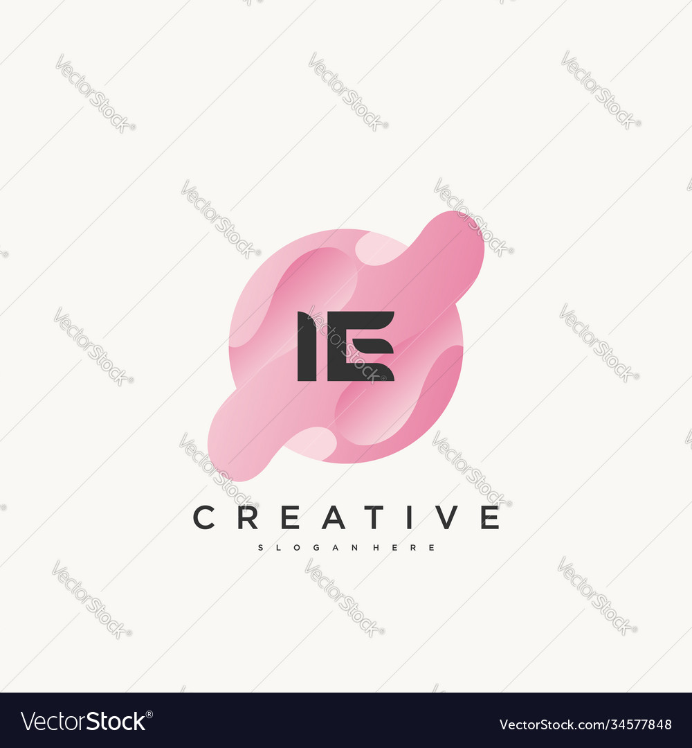 Ie initial letter colorful logo icon design Vector Image