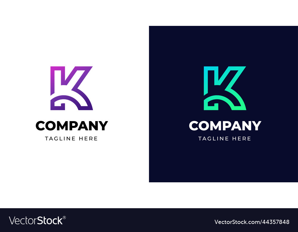Initial letter k logo design simple with gradient