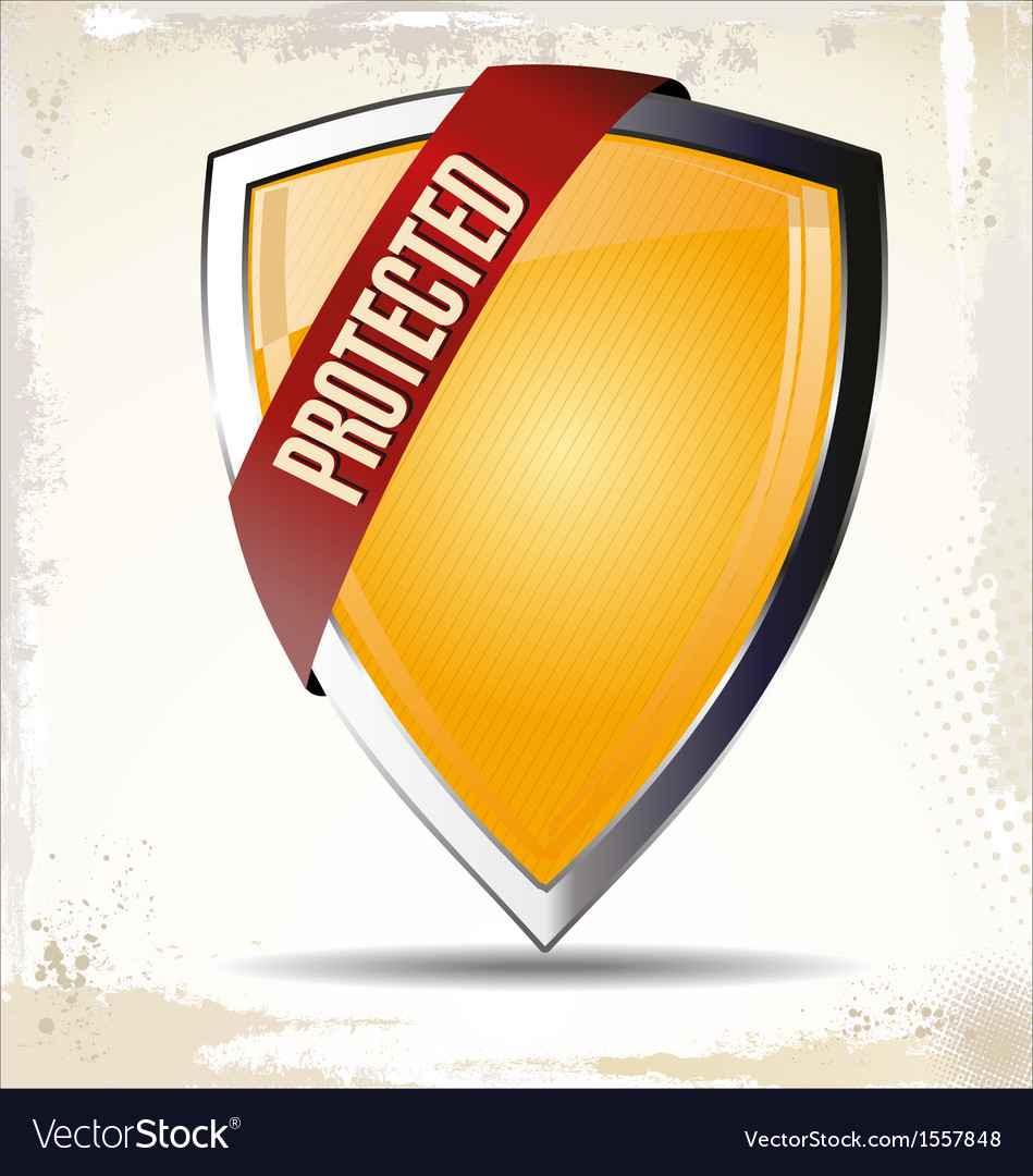 Protected shield Royalty Free Vector Image VectorStock