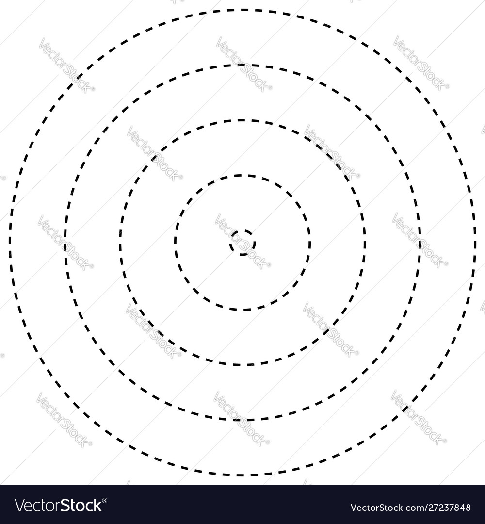 Radial dashed line circles circular concentric
