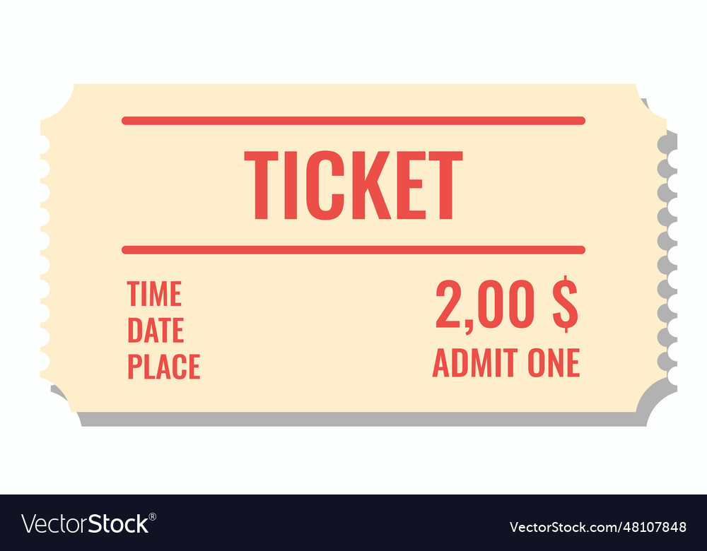 Retro coupon ticket sticker Royalty Free Vector Image