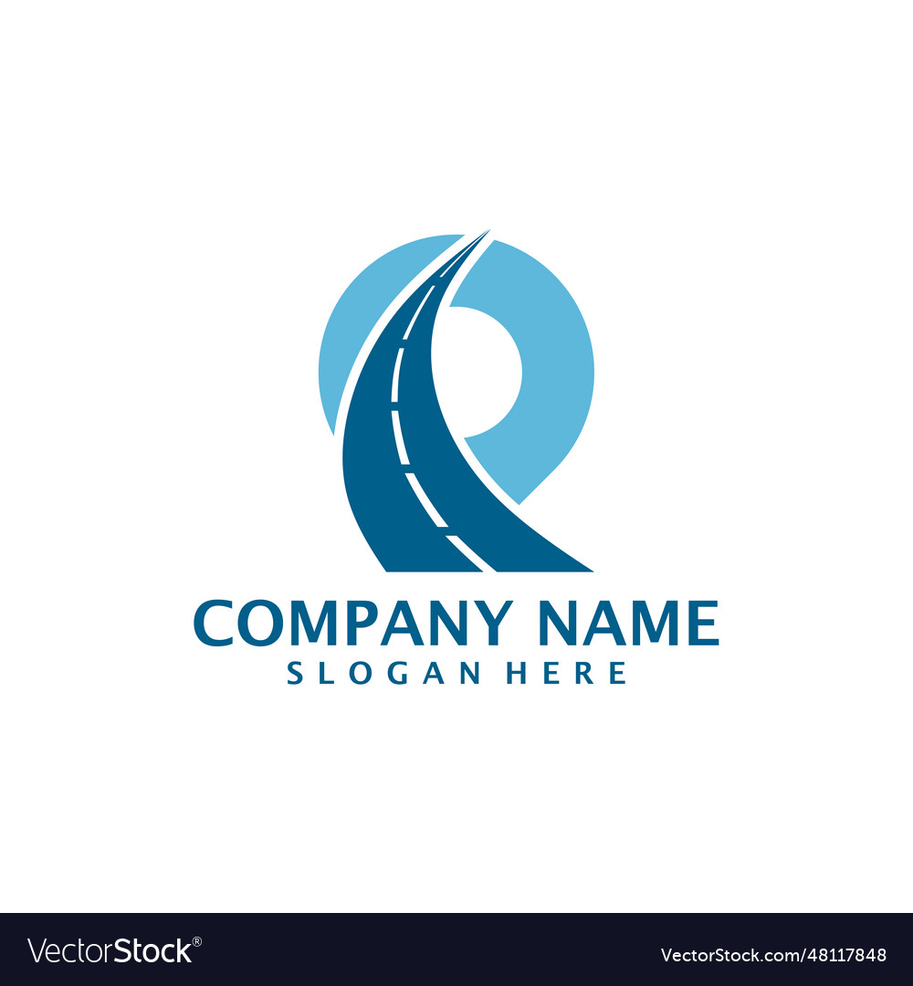 Road point logo design Royalty Free Vector Image