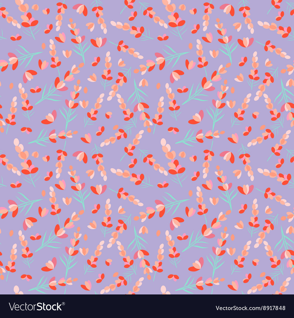 Seamless pattern of lavender flowers