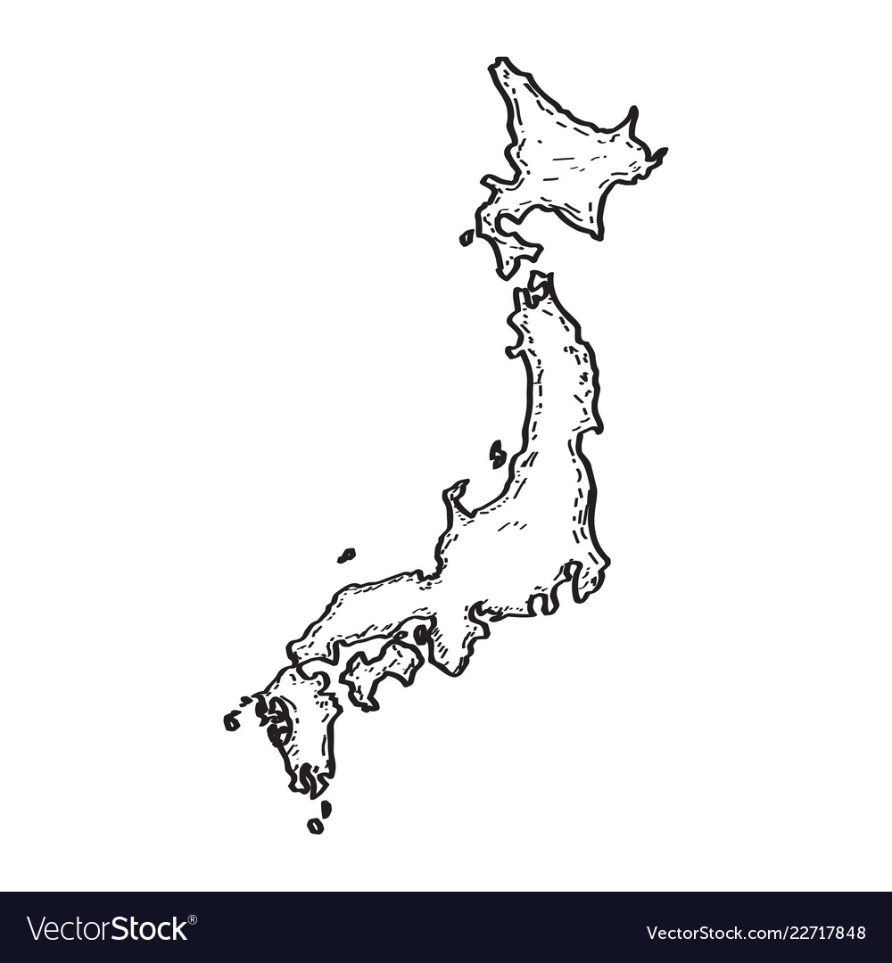 Sketch Of A Map Of Japan Royalty Free Vector Image   Sketch Of A Map Of Japan Vector 22717848 