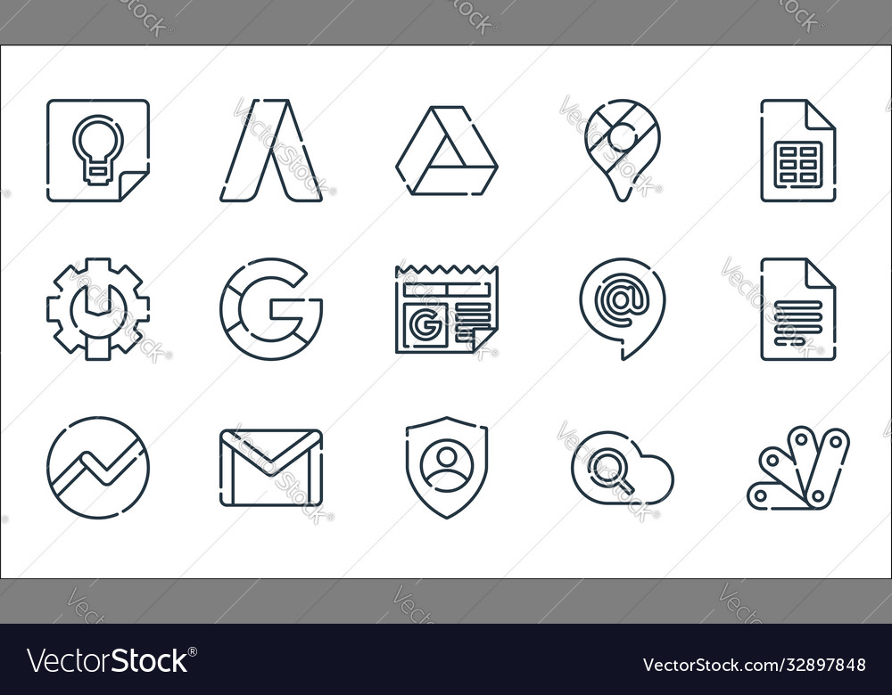 Suite line icons linear set quality vector image Suite line icons linear set quality